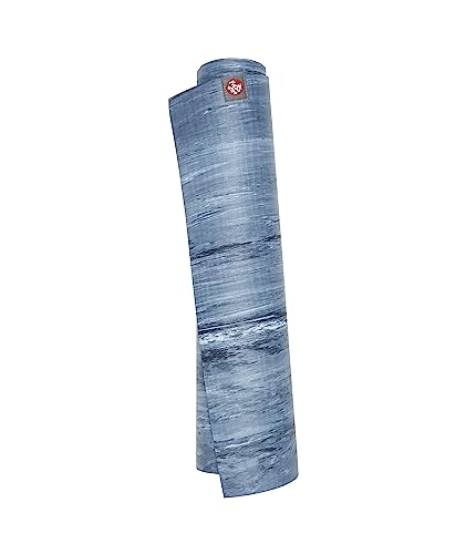 Manduka Eko Lite Yoga Mat - For Women And Men, Lightweight, Durable, Non Slip Grip, 4Mm Thick, 71 Inch, Ebb Marbled Blue #TOP2