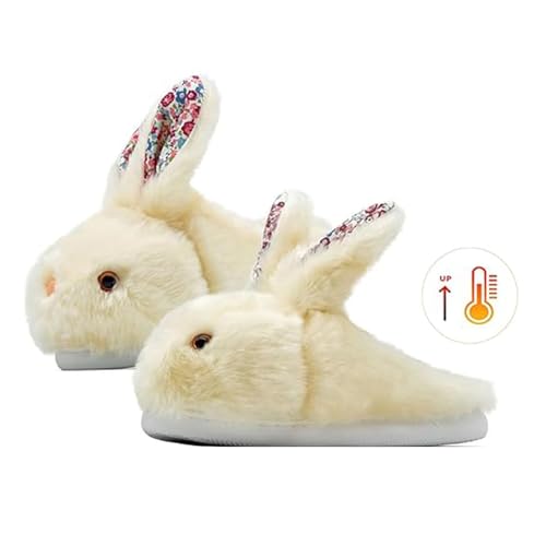 Women Cute Bunny Slippers Plush Rabbit Fuzzy Slippers, Soft 𝐅𝗹𝐮𝗳𝗳𝘆 Animal Winter Warm Indoor House Shoes4