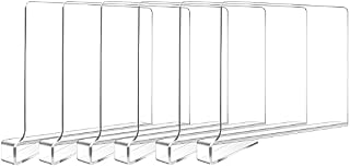 6Pack Clear Acrylic Shelf Dividers, Multi-Functional Shelf Separator, Adjustable Clothing Organizer, Transparent Organizer for Storage, Wood Closet, Bedroom, Kitchen and Office Shelves