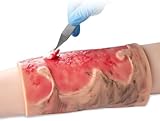 Modello di ferita da ustione, simulatore di ustioni agli arti in silicone indossabile, modulo di formazione for ustioni agli arti di 2-3 gradi for la cura, dimostrazione di insegnamento medico.
