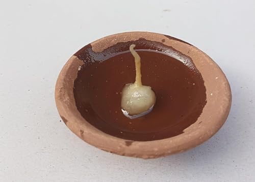 Image of Pure Cotton Round Puja Batti for Diya Lamp, Natural Cotton Wicks for Oil Lamps, Temple Prayer Jyot Wick for Festival, Aarti, Diwali, Home Mandir Use (White, 50g)