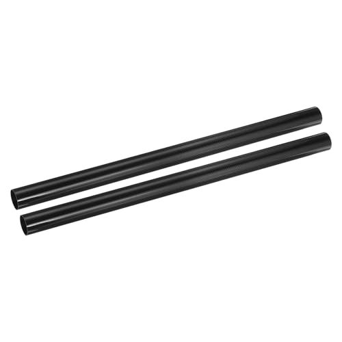 QUARKZMAN 2 Stücke Kohlefaserrohre 25 x 27 x 500mm Leinwandbindung Glänzende Oberfläche Stab 3K Rollgewickelte Kohlefaser Rundrohre für RC Flugzeug Quadcopter Multicopter