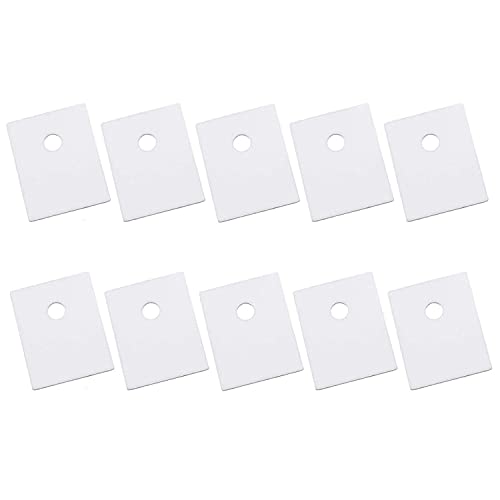 10pcs TO-3P Alumina Ceramic Sheet Ceramic Transistor Triac Thyristor Insulator Insulation Protection Mica 20x25x1mm, White