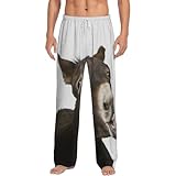 Zcmkjlg Lustiger Esel-Pyjama für Herren, Flanell-Pyjama, weich, bequeme Schlafhose, Schwarz , XXXXX-Large