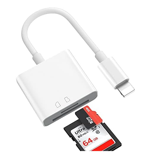 [Apple MFi Certified] SD Card Reader for iPhone/iPad,Lightning to SD/TF Card Camera Reader Adapter Converter for iPhone 13/12/11/X/XS/XR/8/7 iPad,Support iOS 9 - 15 Later,Plug and Play (2 in 1)
