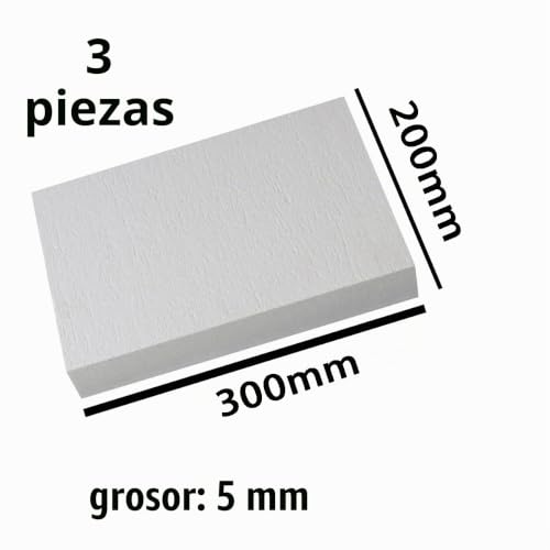 Miniatura 2 de Ytgzs Placa De Aislamiento Térmico De Fibra De Cerámica Inorgánica Ignífuga Resistente Al Calor Longitud 300mm Ancho 200mm,3 Piezas,Thickness 5mm