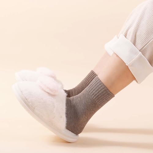 Image of KANAV Thick Winter Thermal Wool Socks (5 Pairs) - Comfy, Slouch Crew, Cozy, Warm Athletic Socks for Women