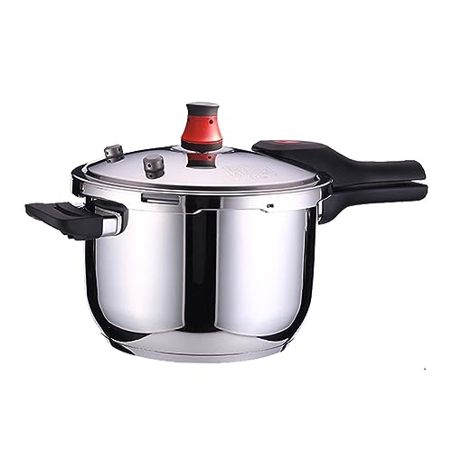 Olla a presión de acero inoxidable de 26 cm con vaporizador antiadherente, calentamiento rápido para uso en interiores y exteriores