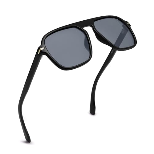SOJOS Retro Aviator Polarized Sunglasses for Men Women Trendy Vintage Square Pilot Mens Shades SJ23702