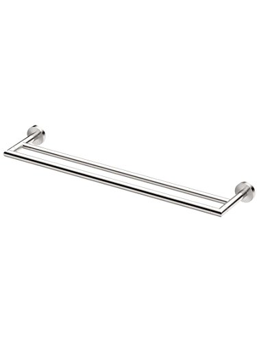 Image of Gatco 4644 Glam Double Towel Bar, Satin Nickel, 24 Inch