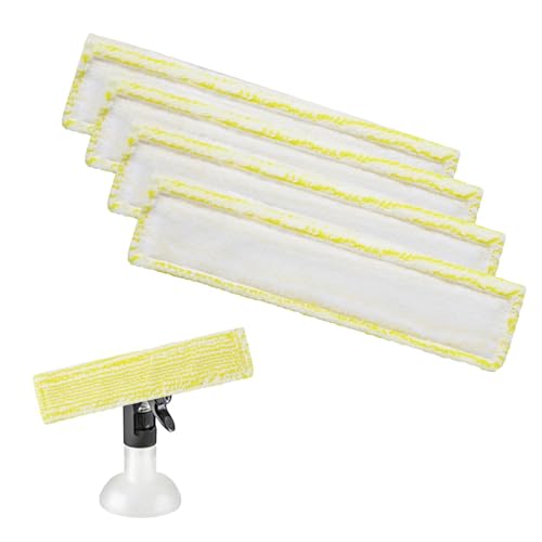 4 Pcs Almohadillas de Limpieza Compatibles con Kärcher para Limpiacristales Kärcher, de microfibra de repuesto amarilla, piezas de repuesto para limpiacristales de Karcher, para Karcher WV2 WV5