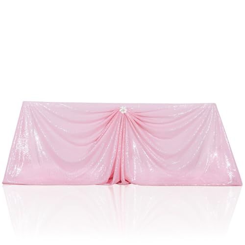 PartyDelight Pink Sequin Tablecloth 90x132 Inch Rectangular