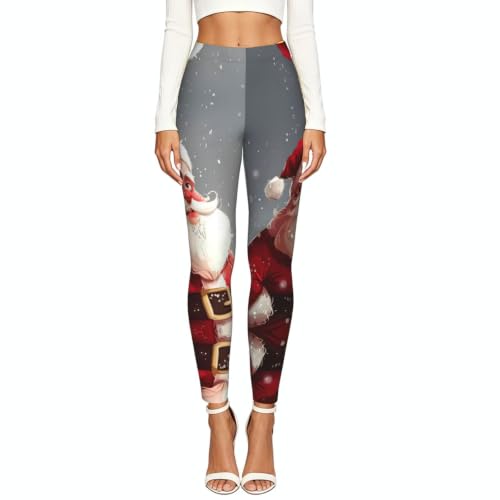 Leggings de compresión de Papá Noel para mujer con tacto suave 2