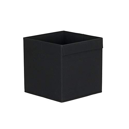 Household Essentials 86-1 Foldable Fabric Storage Bins | Set Of 6 Cubby Cubes With Flap Handle, Black #TOP3