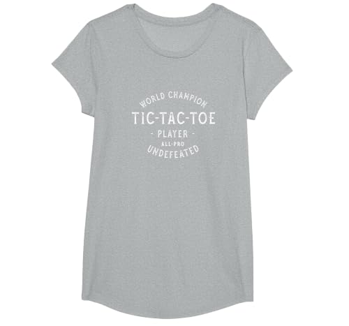 Retro World Champion Tic-Tac-Toe Player Undefeated T-Shirt, Girls, Heather Grey, X-Small