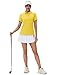 MAGCOMSEN Women's Polo Shirts Short Sleeve Golf Top UPF 50+ Collared Shirt Workout Running Tee Dry Fit Tennis Yellow L
