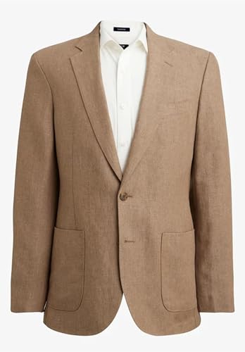 Men's Linen Blend Suits 2-Piece Breathable Lightweight Set Classic Business Formal Jacket Pants for Wedding Dinners3