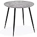 GOLDFAN Nowoczesny stół do jadalni okrągły drewniany stół kuchenny i czarne nogi malowane proszkowo 80 cm, szary