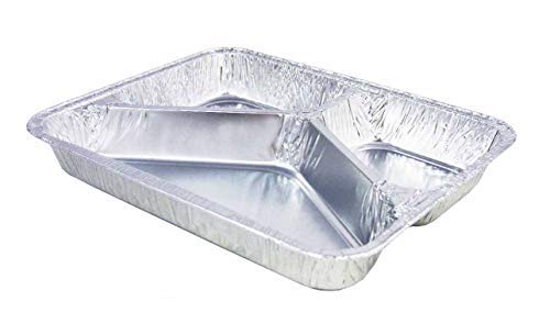 500 Alu-Menüschalen 3-geteilt flach R881-760G mit Deckel 227 x 177 x 30 mm Aluschalen Komplett SET
