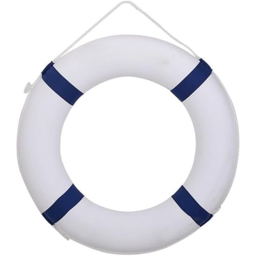 Kwueiit 救命浮輪、救命浮輪安全ナイロンロープ通気性ブイ救助水泳フォームブイ大人と子供用海洋夏の水泳海辺船 (ブルー)