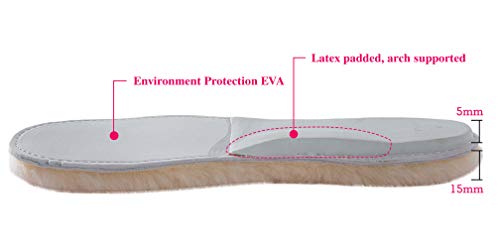 ABUSA Sheepskin Insoles Women's Premium Think Wool Fur Fleece Inserts Cozy & Fluffy 8X2 - Thumbnail 3