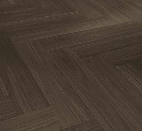 Parador Designboden Vinyl Trendtime 3 Eiche Oxford dunkelbraun Seidenmatte Struktur Fischgrät 4-seitige Fase