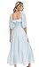 R.Vivimos Women Summer Half Sleeve Cotton Ruffled Vintage Elegant Backless A Line Flowy Long Dresses (Large, SkyBlue#1)