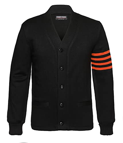 Image of Stewart & Strauss Cardigan Varsity Letter Sweater | American style button front letter sweater knit since 1977, heavyweight and ready for chenille letters and patches