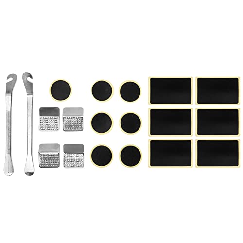 LOGOFUN 18PCS Bike Tire Repair Kit Metal Cycling Levers Patch Tool Set for Mountain Road Bicycle Emergency Fixing Outdoor Supplies
