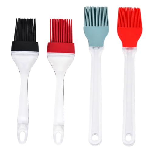 OUNONA 4Pcs Silicone Oil Brush Basting Brushes for Bbq Baking and Cooking Easy to Clean for Outdoor Gatherings and Picnics Random Color