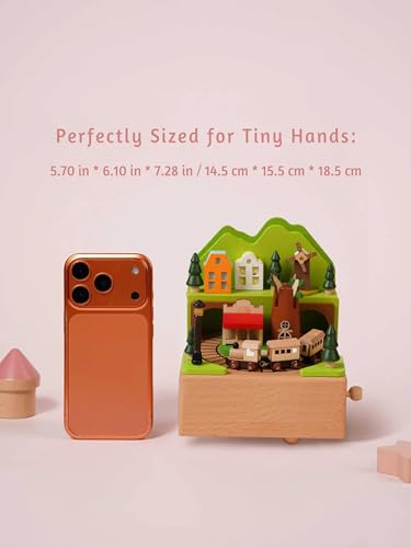 Image of AUGEN Exclusive Music Box Musical Boxes Carousel Children's Boutique Wooden Men and Women Birthday Creative Christmas Valentine's Day Gift Home Decoration (1086F2)