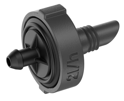 Gardena goutteur en ligne système micro drip 2 l/h, régulation de pression: Goutteur d’extrémité pour plantes individuelles avec différentes hauteurs de...