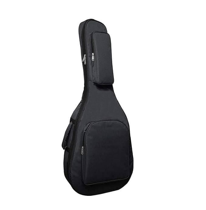 Heavy Padded Guitar Bag with Cover Fender Soft Fabric 40 Inch (Black) (Black Acoustic)-image-41