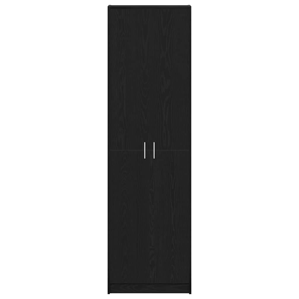 vidaXL Armoire Chêne Noir 55 x 25 x 189 cm Bois d'ingénierie, Armoire Moderne rectangulaire, Portes battantes, Espace de Rangement stylé, Bois agencé, unité Bien organisée