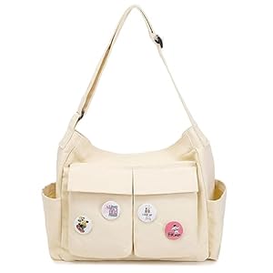 ibalulu Tote Bag Umhängetasche Damen Gross, Vintage Messenger Bag Hobo Crossbody Bag mit mehreren Innenfächern, Canvas Shopper Tasche Damen für Arbeit Büro Reisen Einkaufen Schule