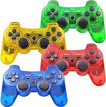 Tuozhe PS3 Controller Wireless, Gaming Remote Joystick for Playstation 3 with Charger Cable Cord (Orange, Red, Green, Blue)