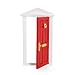 Odoria 1:12 Miniature Red Fairy Door with Doorlock and Key Dollhouse Furniture Accessories