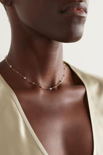 Gold Pearl Necklaces for Women: Dainty Pearl Pendant Necklace Simple 18K Gold Plated Pearl Choker Necklaces Trendy Pearl Jewelry for Women4