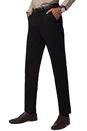 Image of Peter England Men's Mid Rise Slim Fit Formal Trousers