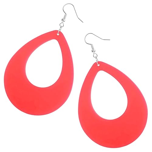 Red Green Colourful Vintage Lightweight Earrings Fashion Jewelry for 80s 70s
