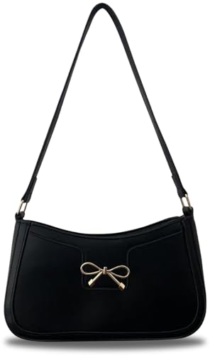 AIPJOY Small Shoulder Bag For Women,Bow Shoulder Handbags Trendy Y2k PU Leather Purses