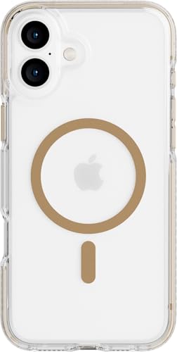 tech21 EvoCrystal – Coque de Protection Contre Les Chocs pour iPhone 16 Plus, Compatible avec MagSafe – Norme Militaire testée 15 Fois – Or