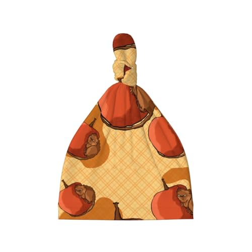 Baby Beanie Cute Little Hamster Knotted Hat - Soft, Warm, Comfortable, Headwear for Newborns, 0-6 Months Black