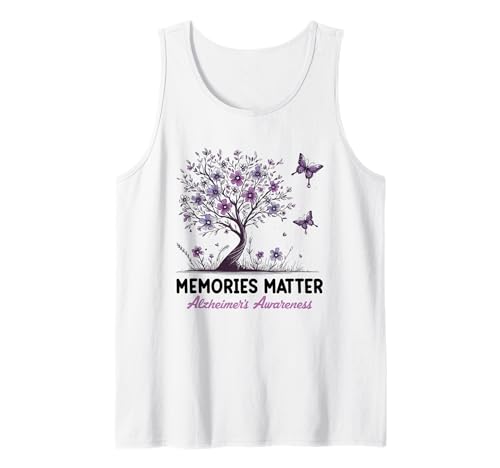 Memories Matter Alzheimer Awareness Purple Support Camiseta sin Mangas