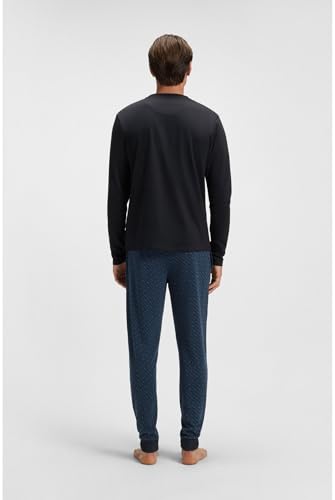 Boss Para Hombre. 50550494 Set De Pijama Con Logos Y Monogramas Marino (M), Azul, Homewear, AlgodóN, Manga Larga - 5