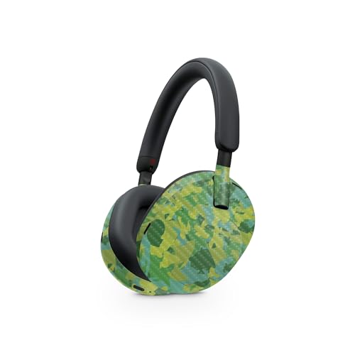 Image of MightySkins Carbon Fiber Skin Compatible with Sony WH-1000XM5 Headphones - Verde Camouflage | Protective, Durable Textured Carbon Fiber Finish | Easy to Apply