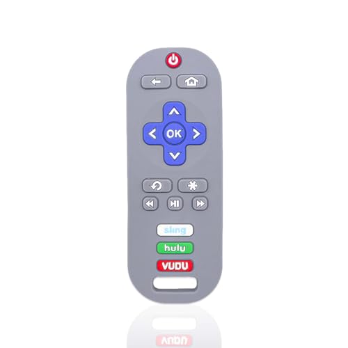 Image of Silicone Baby Teething Toys, TV Remote Control Shape Silicone Teethers, BPA Free, Sustainable, Washable, and Non Toxic (Gray)
