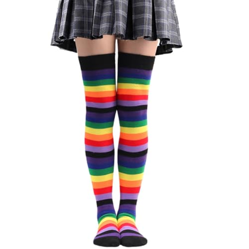 Image of Knee High Socks Women Crazy Socks Striped