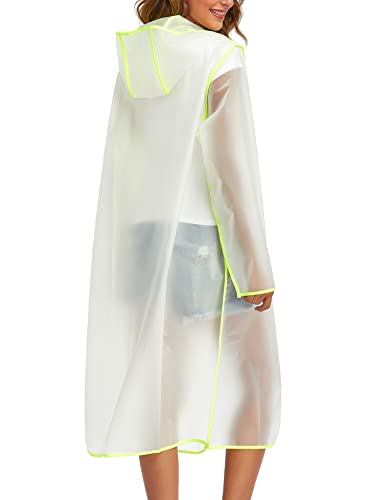 Image of Raincoats for Women Men Reusable Portable Waterproof EVA Long Rain Ponchos with Hoods