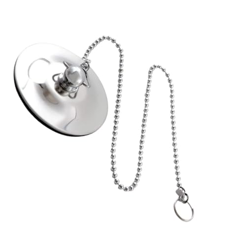 MUSISALY Tapón de Drenaje de Bañera con Cadena Acero Inoxidable para Ducha y Fregadero con Filtro Anticaballo y Aislamiento para Baño y Cocina